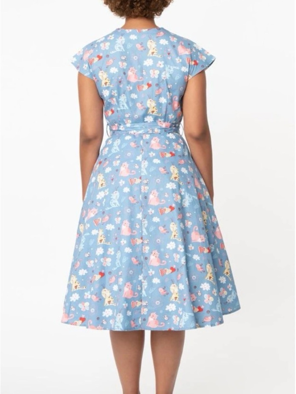 Unique Vintage Hedda Cat Print Swing Dress - Picture 3 of 8